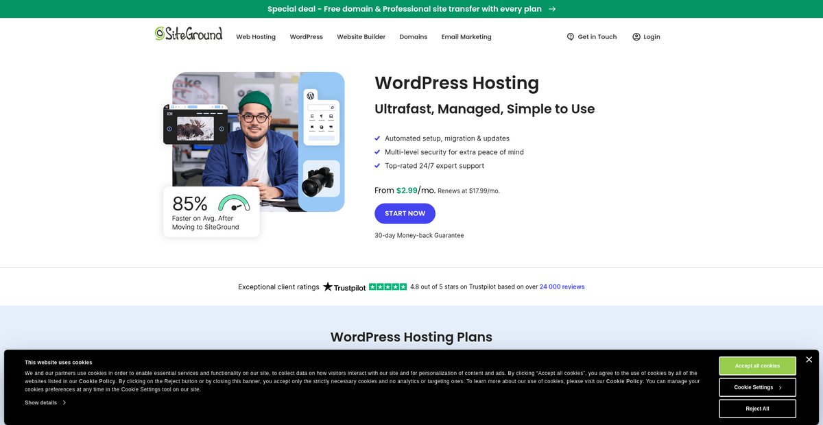 WordPress Hosting - Fast and Secure Managed by Experts Screenshot