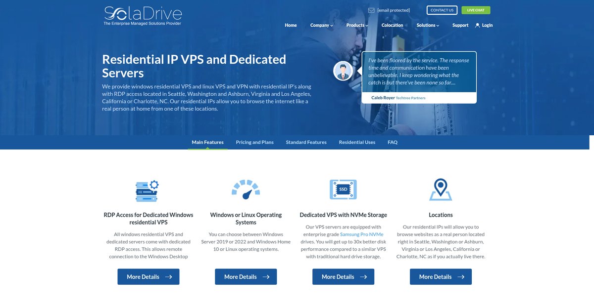 Residential IP VPS - SolaDrive Screenshot