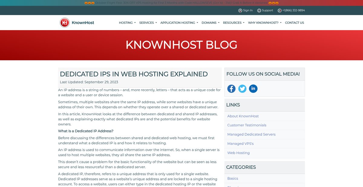 Dedicated IPs in Web Hosting Explained Screenshot