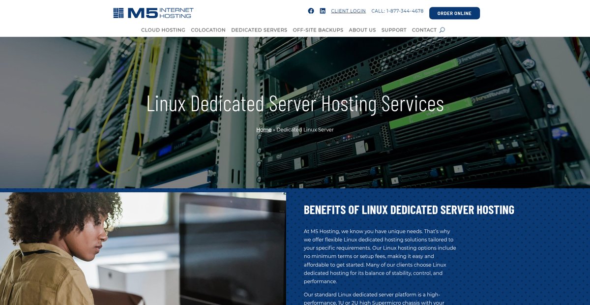 Linux Dedicated Server Hosting Services - Reliable, Fast Web Hosting Screenshot