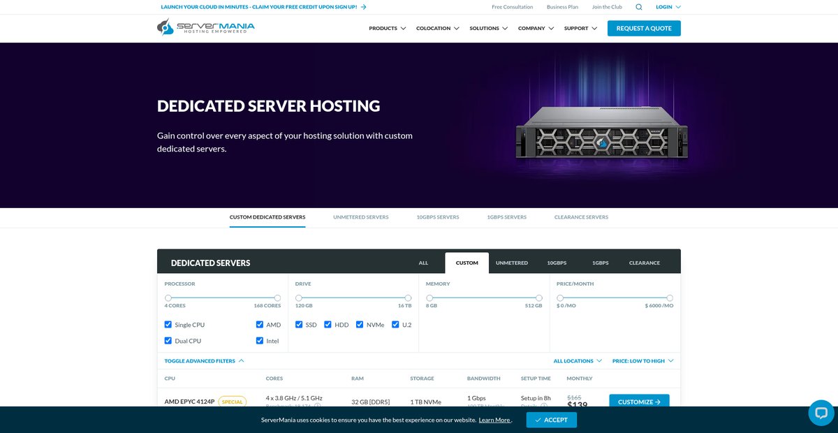 Dedicated Servers Custom for Windows & Linux Screenshot