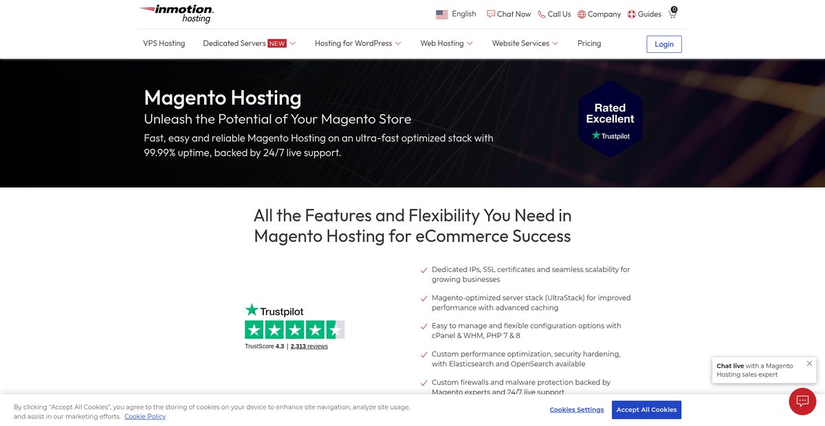 Magento Hosting | eCommerce Optimized & Open-Source Screenshot