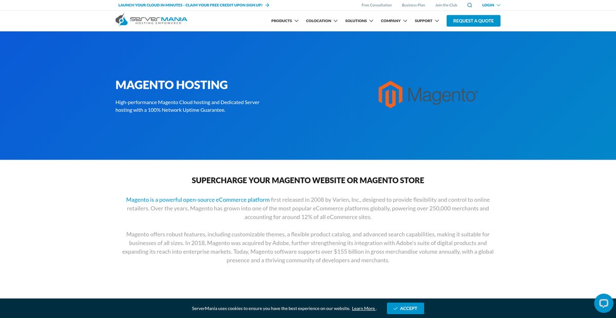 Magento Cloud Hosting: Fast and Reliable Screenshot