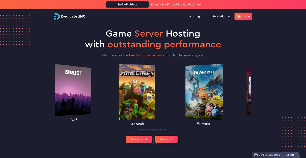 DedicatedMC | Raw Power Minecraft Hosting Screenshot