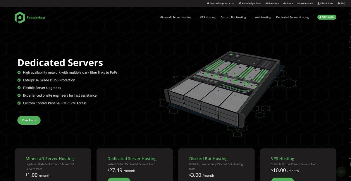 PebbleHost: Minecraft, Game and Dedicated Server Hosting Screenshot