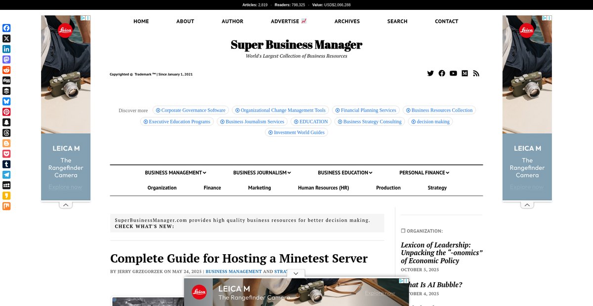 Complete Guide for Hosting a Minetest Server – Super Business Manager Screenshot