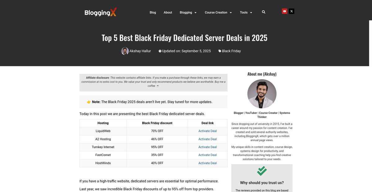Top 5 Best Black Friday Dedicated Server Deals in 2025 Screenshot