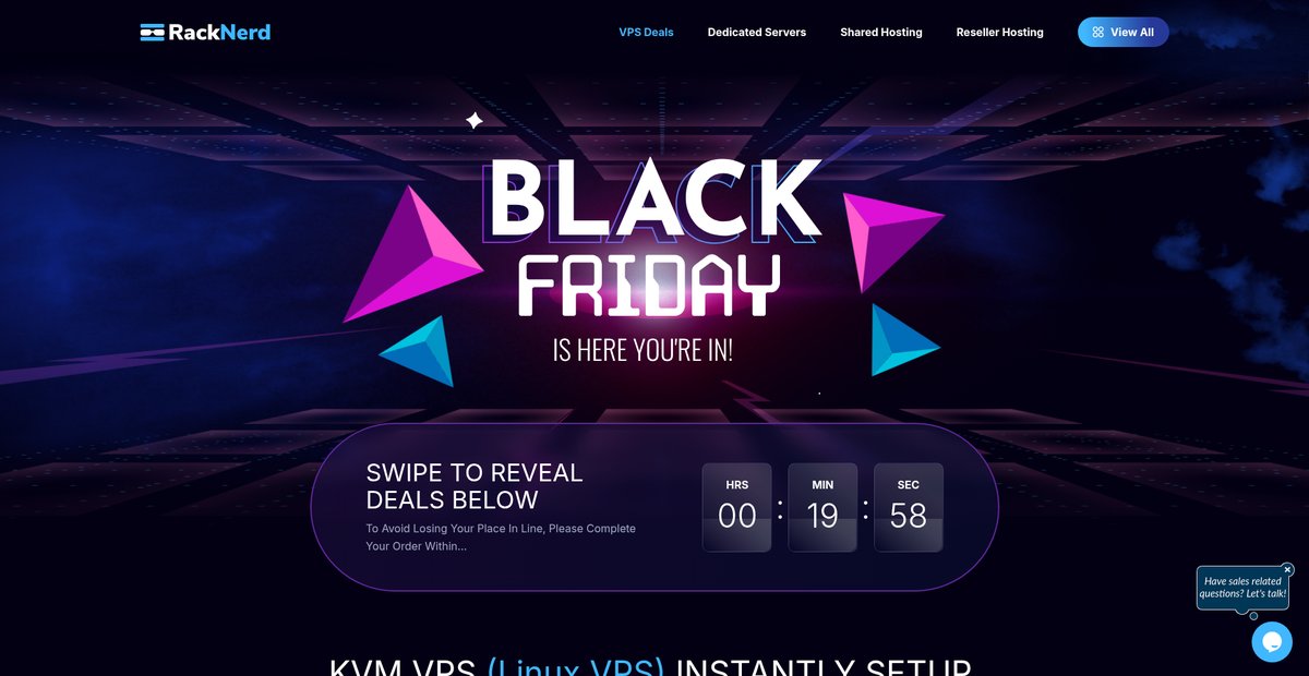 RackNerd Black Friday Deals | KVM VPS, Shared Hosting ... Screenshot