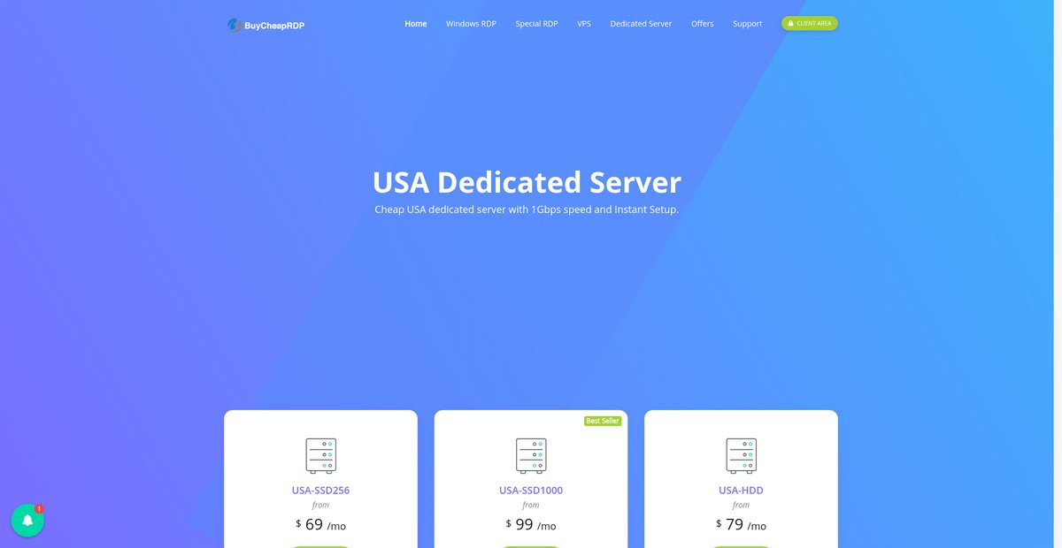 USA dedicated server - Cheap dedicated server in USA with instant setup Screenshot