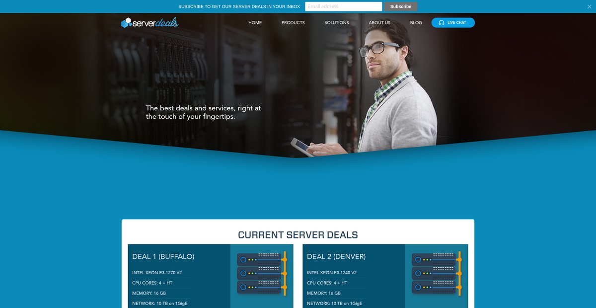 Dedicated Server and Colocation Hosting Deals - ServerDeals.com Screenshot