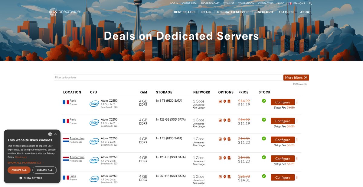 Deals on Dedicated Servers Screenshot