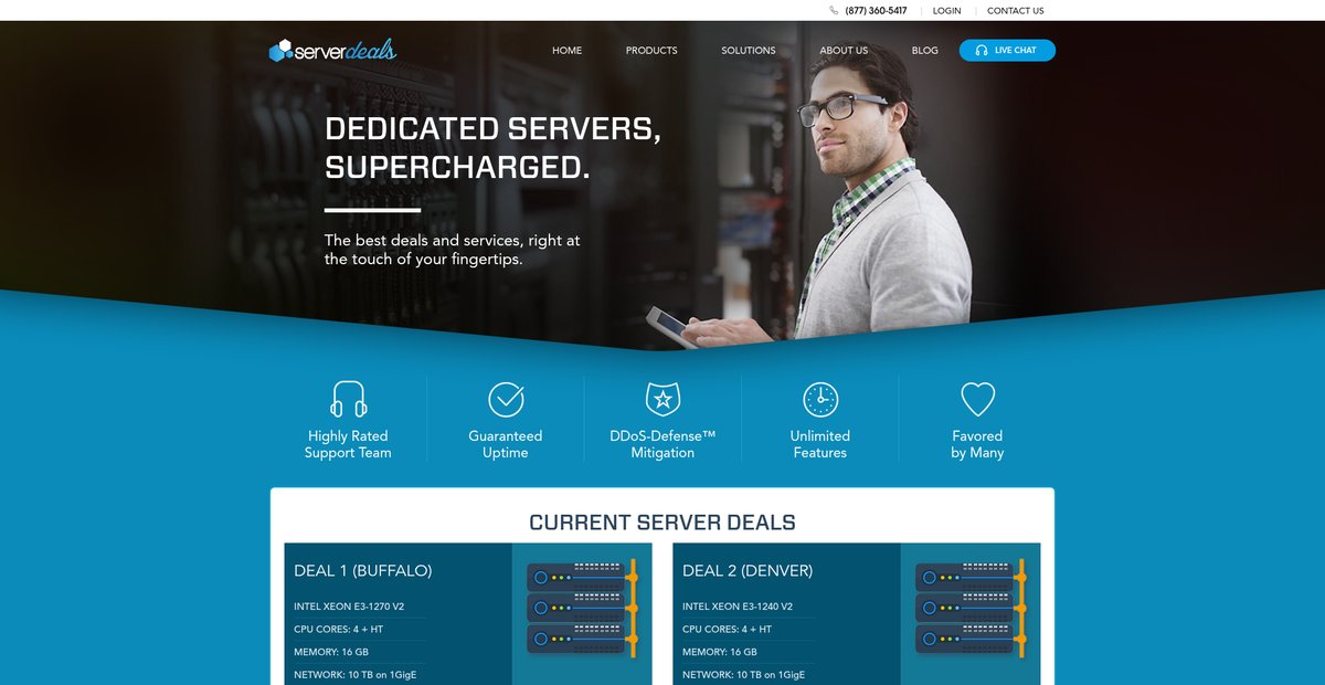 Dedicated Server and Colocation Hosting Deals - ServerDeals.com Screenshot