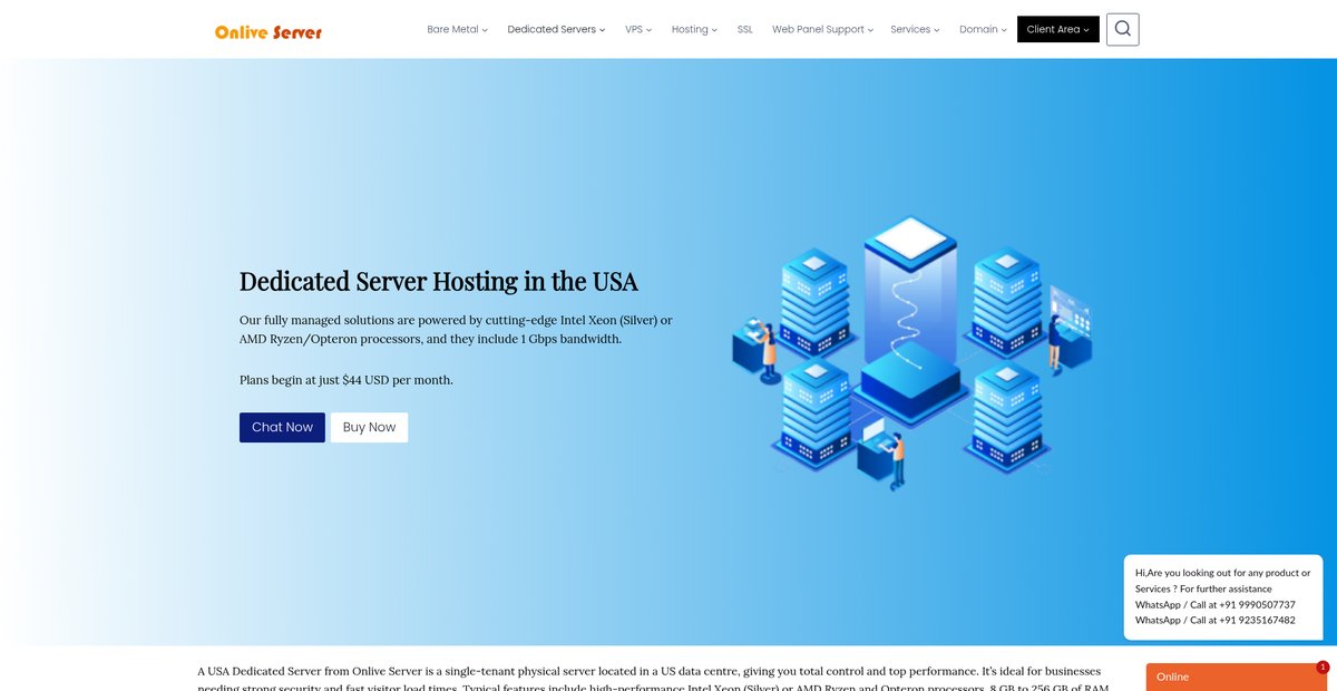 USA Dedicated Servers Hosting Plans | US based Cheap Dedicated Server Screenshot