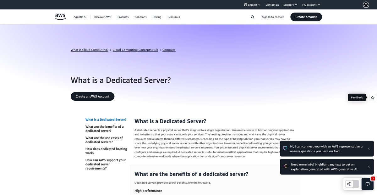 What is a Dedicated Server? Screenshot
