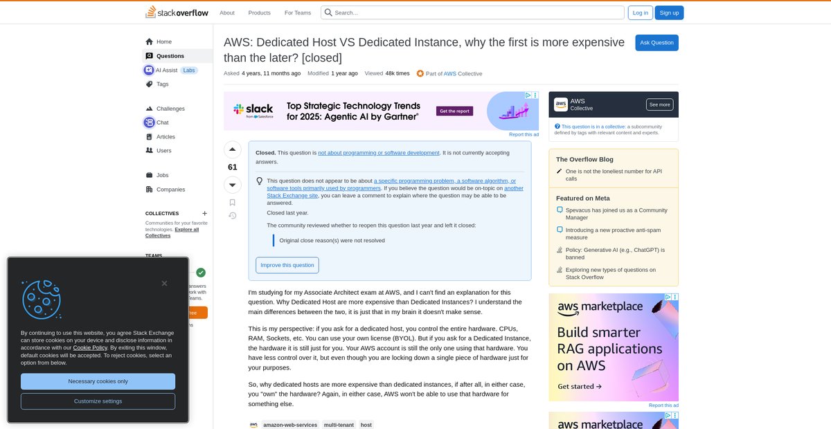 AWS: Dedicated Host VS Dedicated Instance, why the first ... Screenshot