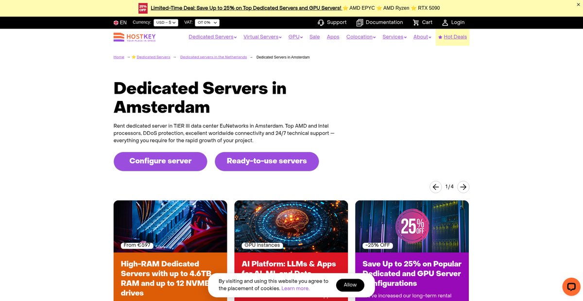 Dedicated Servers in Amsterdam Screenshot
