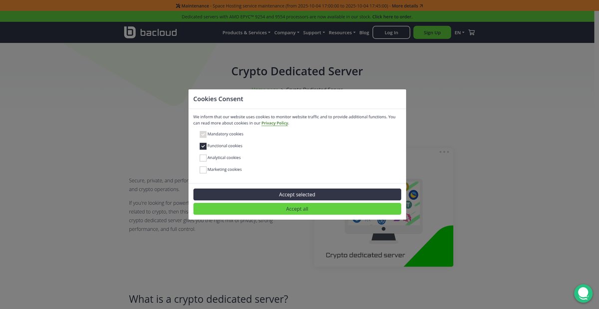 Crypto Dedicated Server Screenshot