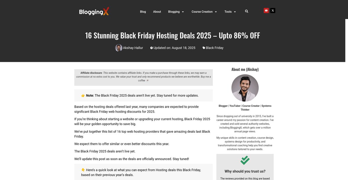 16 Stunning Black Friday Hosting Deals 2025 – Upto 86% ... Screenshot