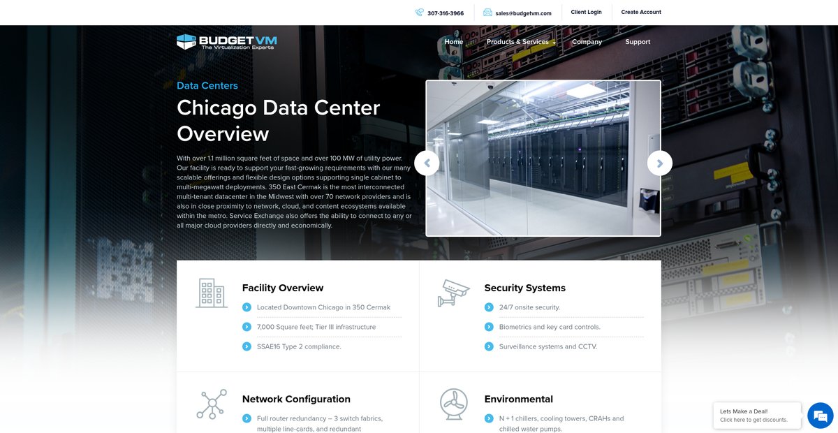 Chicago Data Center - BudgetVM Screenshot