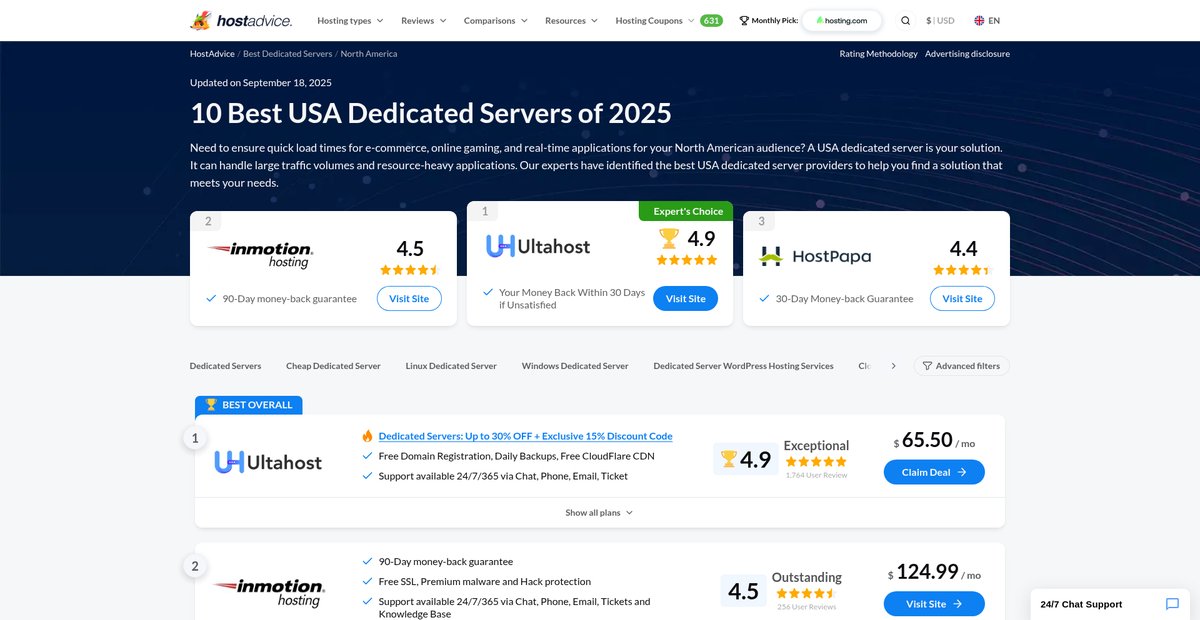 7 Best USA Dedicated Servers in May 2025 Screenshot