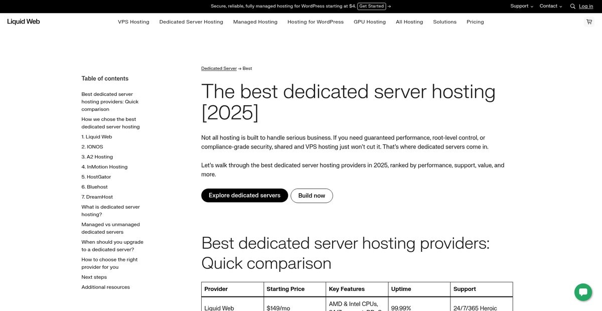 The best dedicated server hosting [2025] Screenshot