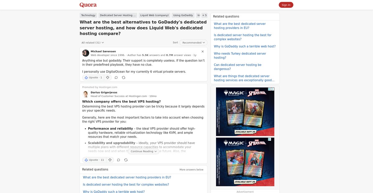 What are the best alternatives to GoDaddy's dedicated ... Screenshot