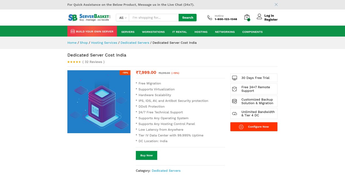 Dedicated Server Cost in India Screenshot
