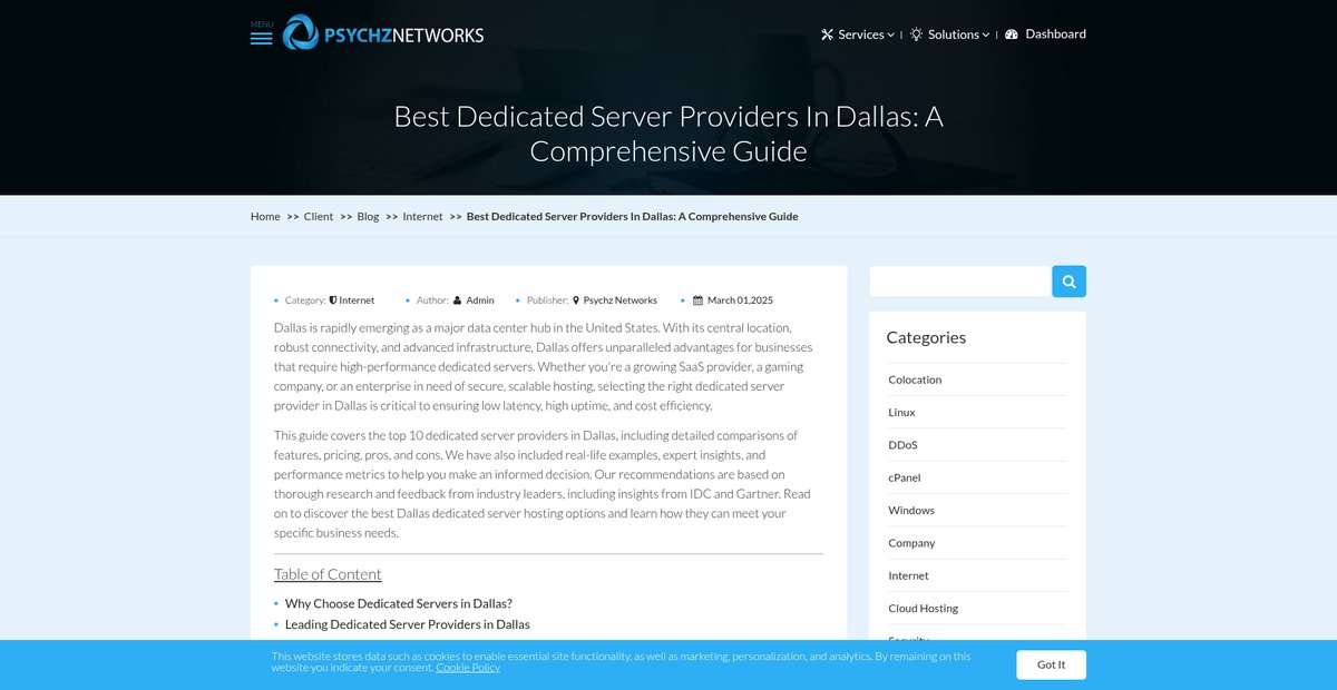 Best Dedicated Server Providers In Dallas Screenshot