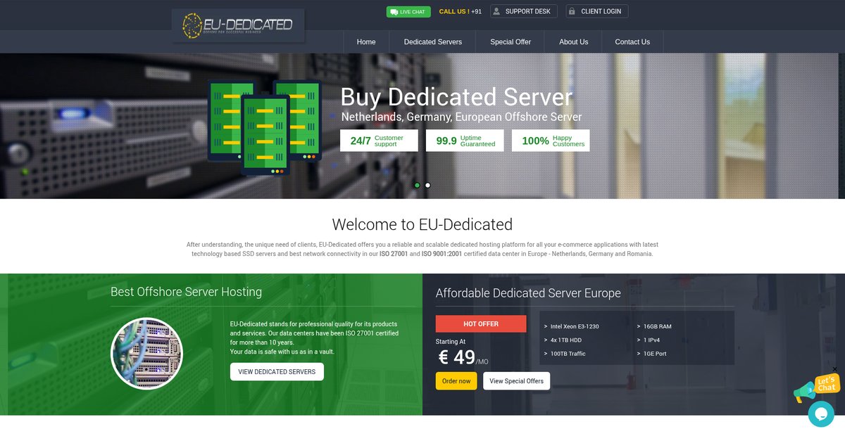 Affordable Dedicated Server Europe | Offshore Server Hosting Screenshot
