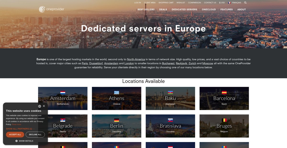 Dedicated servers in Europe Screenshot