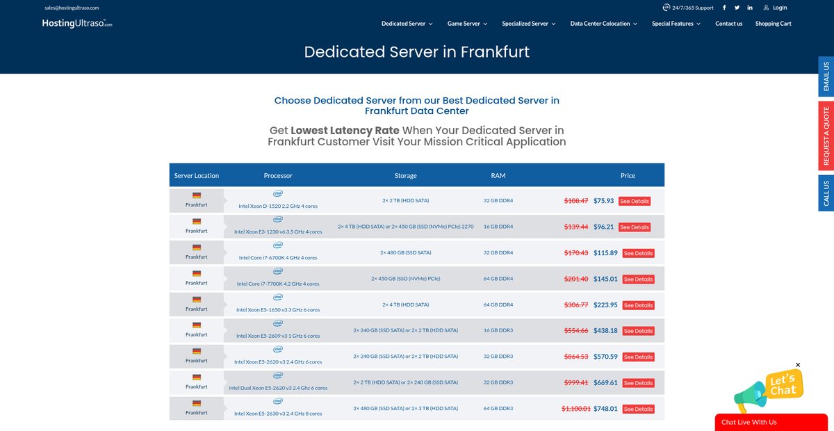 Dedicated Server in Frankfurt Screenshot