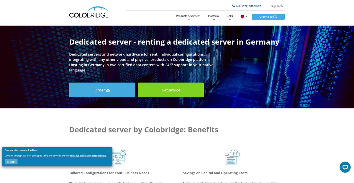 renting a dedicated server in Germany Screenshot