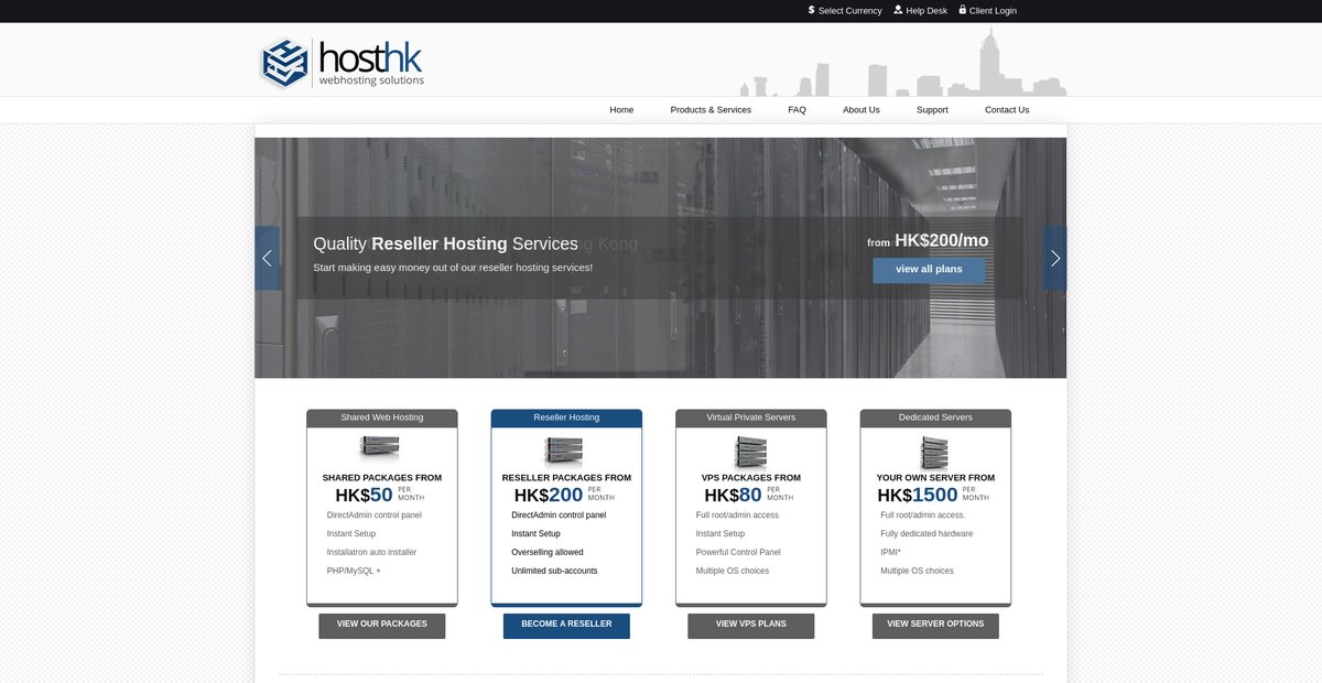 Host Hong Kong - Hong Kong based Web Hosting services. Screenshot