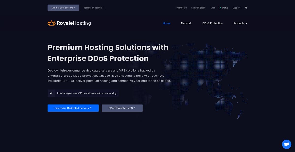 RoyaleHosting: Enterprise Dedicated Servers & DDoS ... Screenshot