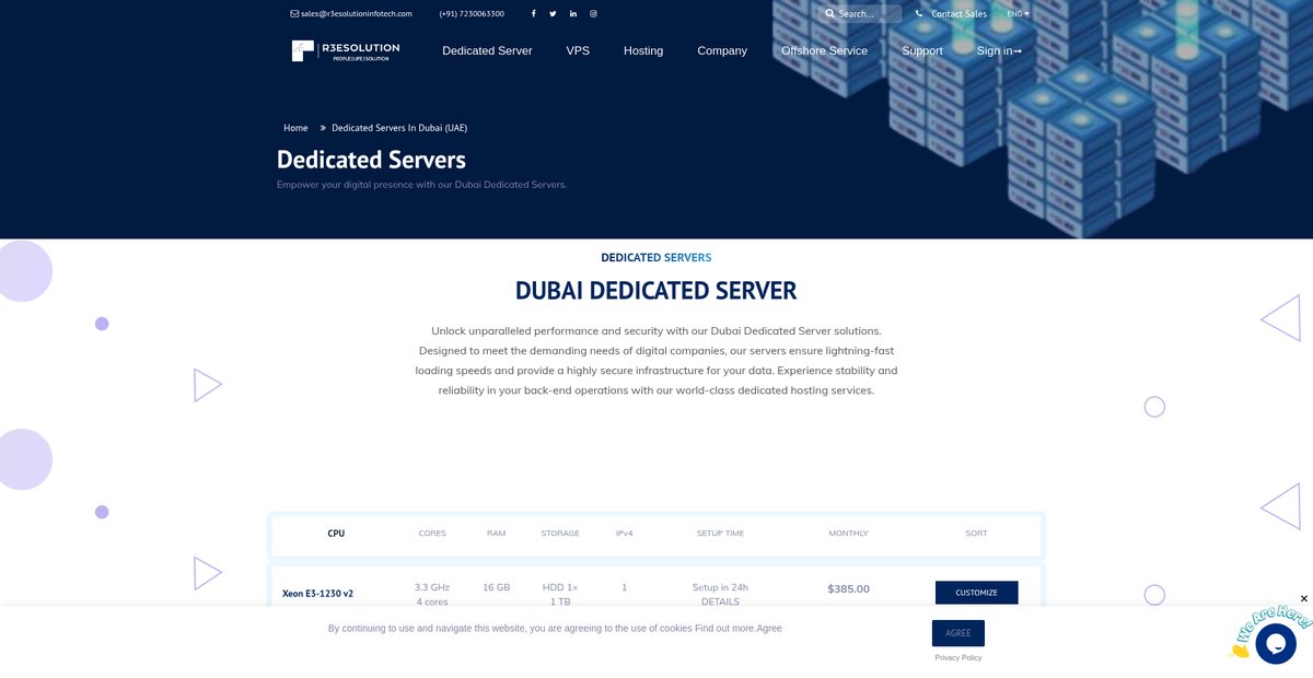 Dedicated Servers in Dubai, United Arab Emirates Screenshot