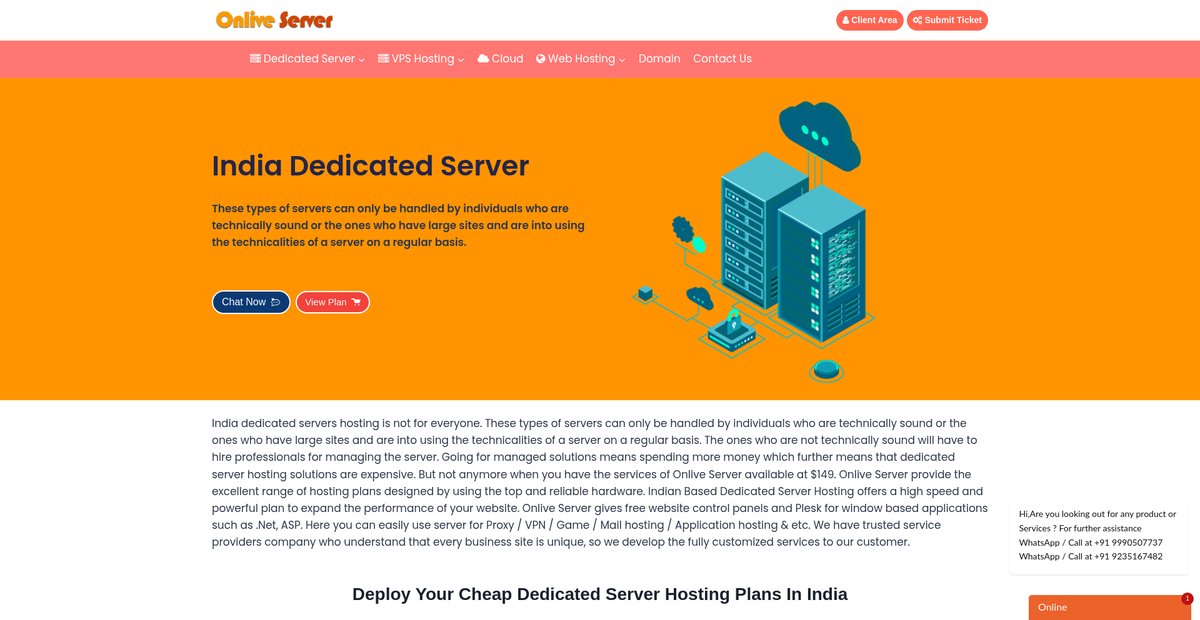 Cheap India Dedicated Server Hosting | Fully Managed Servers Screenshot