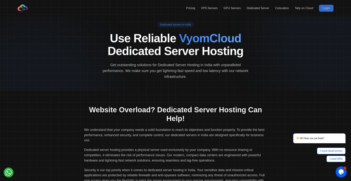 Buy Dedicated Server Hosting – High Performance & Secure Screenshot