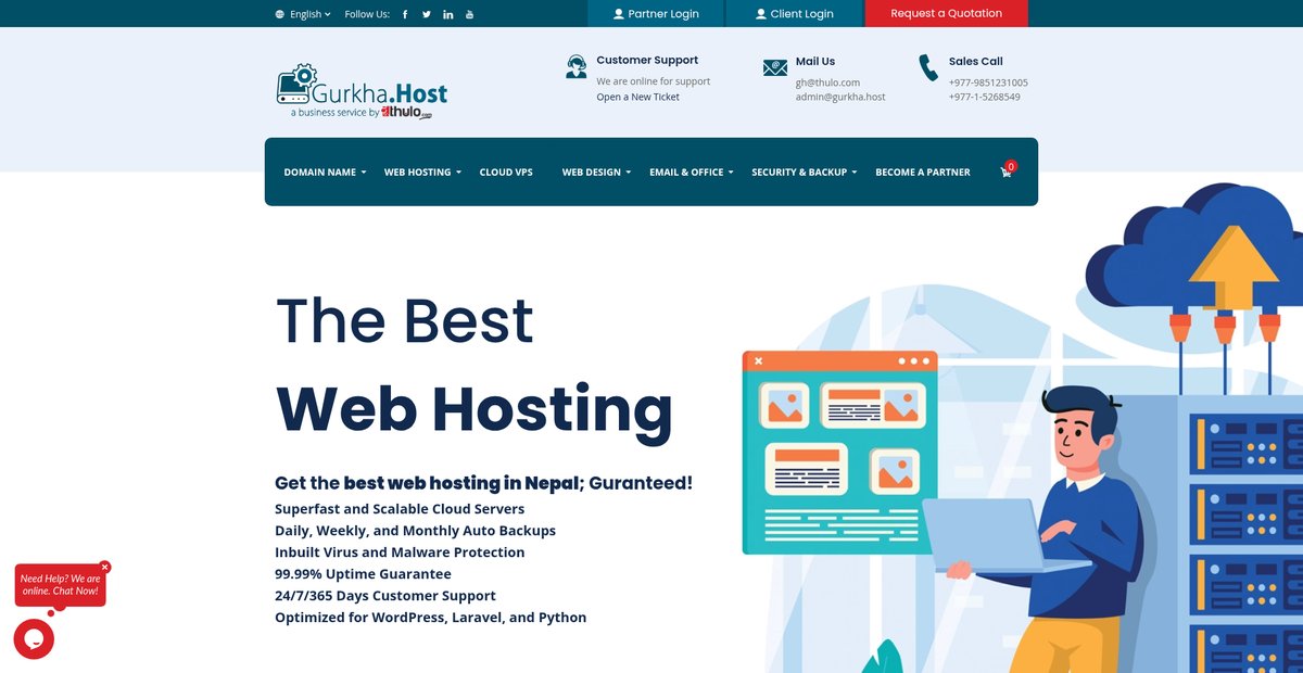Web Hosting Nepal: Buy Domains, Resellers, Emails & Websites Screenshot