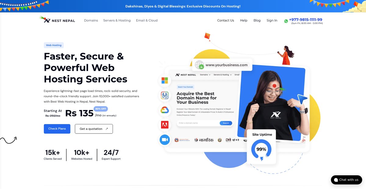 Nest Nepal: #1 Best Web Hosting in Nepal | Web Hosting Nepal Screenshot