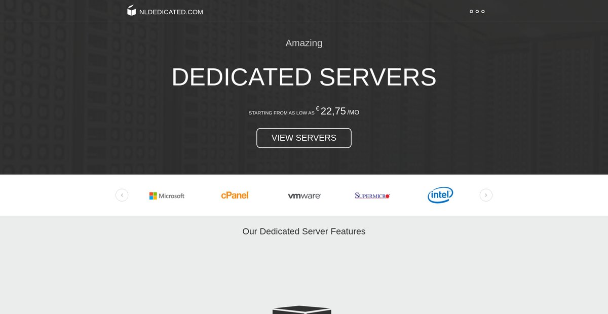 NLDedicated.com low priced dedicated servers in the Netherlands Screenshot