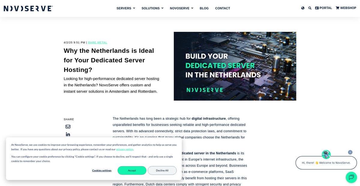 Why the Netherlands is Ideal for Your Dedicated Server ... Screenshot
