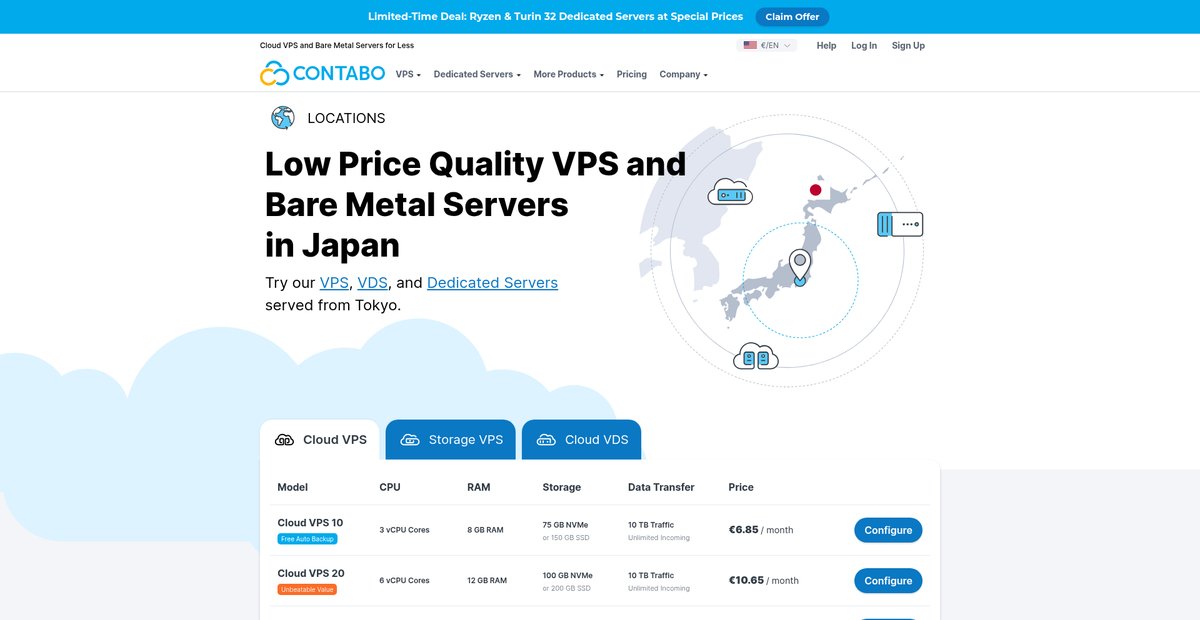 Low Price Quality VPS and Bare Metal Servers in Japan Screenshot