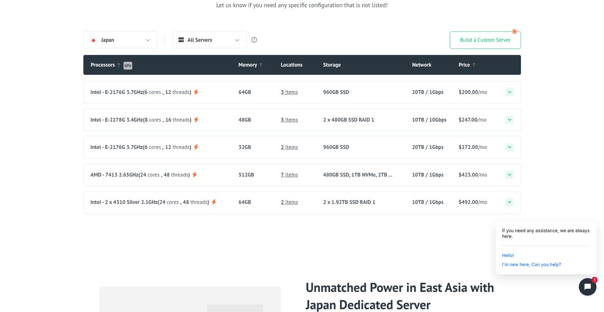 Japan Dedicated Server | Fast Servers with low cost Screenshot