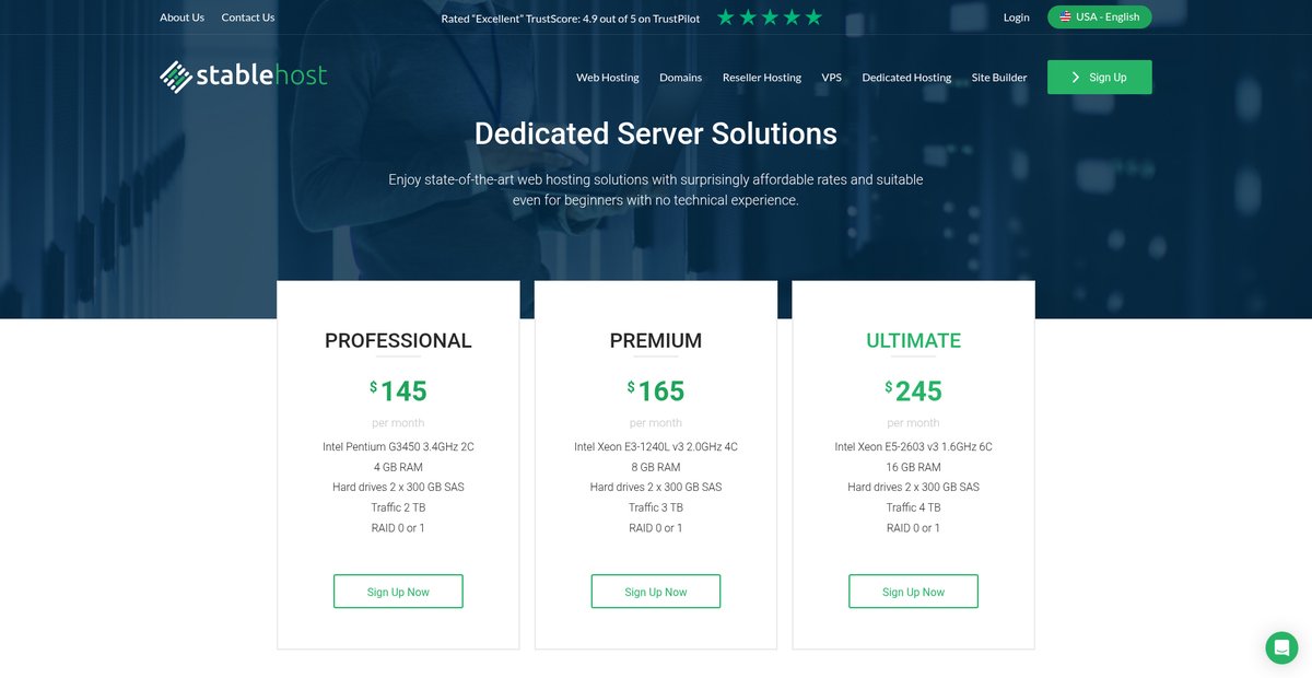 Linux and Windows Dedicated Server solutions Screenshot