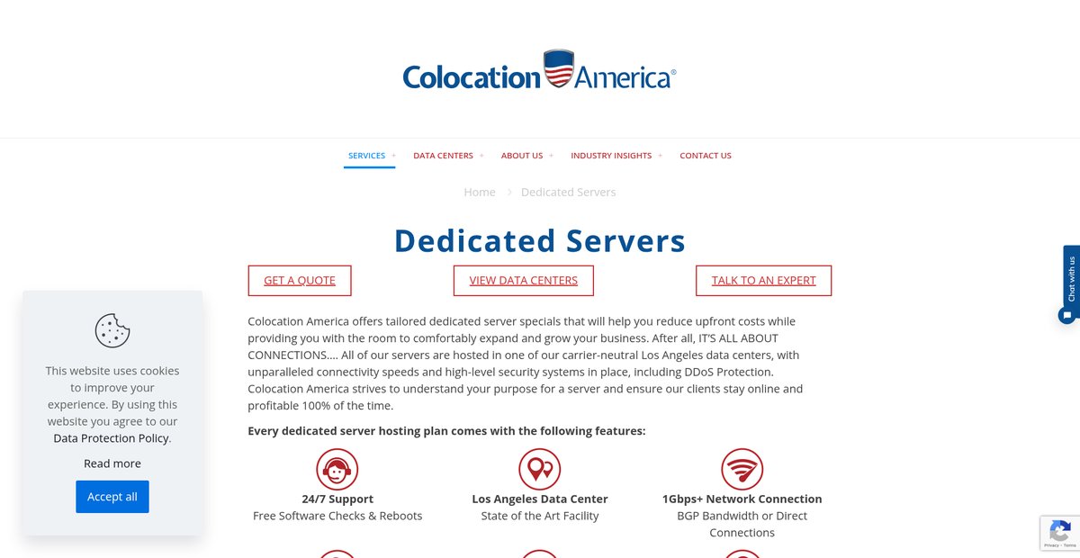 Dedicated Servers and Hosting Services Screenshot