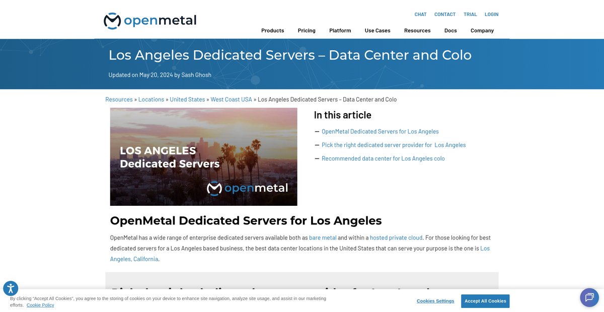 Los Angeles Dedicated Servers - Data Center and Colo Screenshot