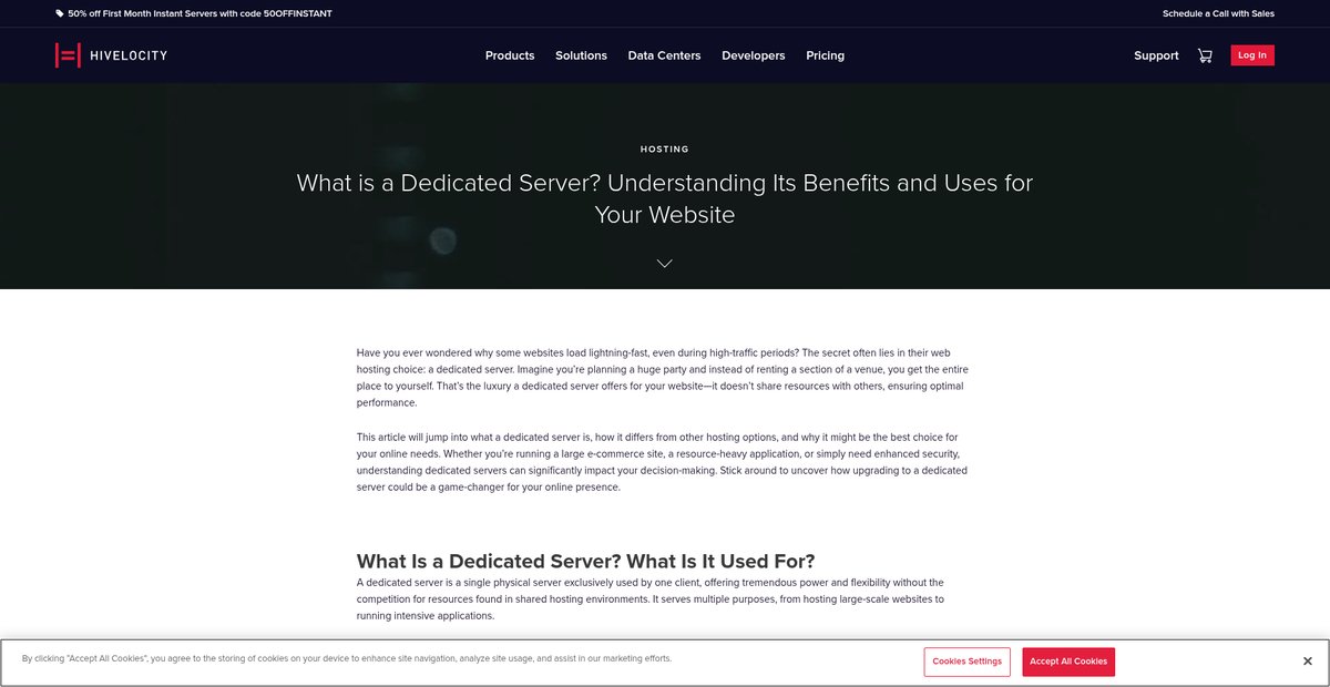 What is a Dedicated Server? Understanding Its Benefits and Uses for Your Website Screenshot