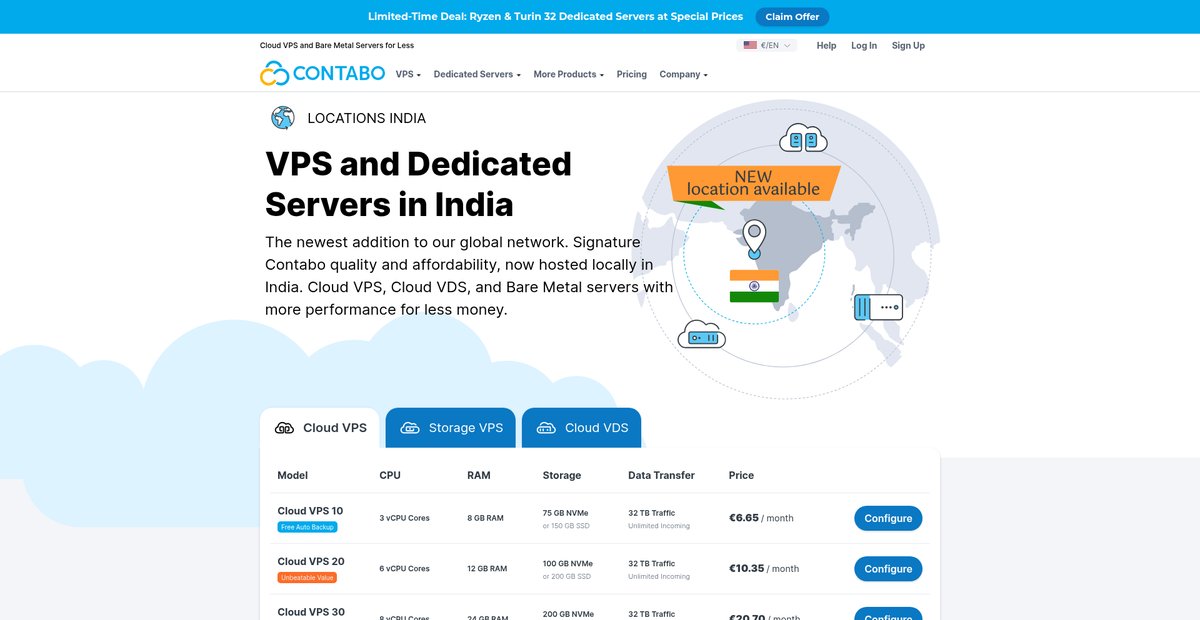 Affordable High-Performance Cloud Servers Hosted in India Screenshot