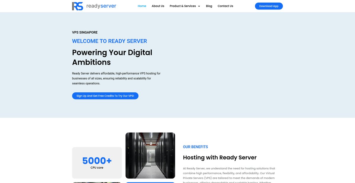 Ready Server Singapore: Fast & Secure Hosting Service ... Screenshot