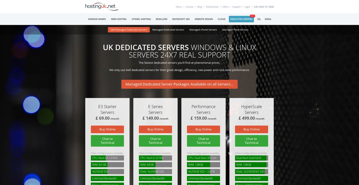 High-Performance Dedicated Servers UK | Hosting UK Screenshot